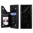 For Galaxy Note10 Butterfly Embossing Pattern Shockproof Protective Case with Holder & Card Slots & Photo Frame(Black) - 1