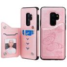 For Galaxy S10 Plus Butterfly Embossing Pattern Shockproof Protective Case with Holder & Card Slots & Photo Frame(Rose Gold) - 1