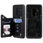 For Galaxy S10 Plus Butterfly Embossing Pattern Shockproof Protective Case with Holder & Card Slots & Photo Frame(Black) - 1