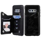 For Galaxy S10E Butterfly Embossing Pattern Shockproof Protective Case with Holder & Card Slots & Photo Frame(Black) - 1