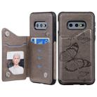 For Galaxy S10E Butterfly Embossing Pattern Shockproof Protective Case with Holder & Card Slots & Photo Frame(Gray) - 1