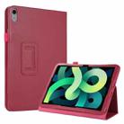 For iPad 10th Gen 10.9 2022 Litchi Texture Leather Smart Tablet Case with Holder(Rose Red) - 1