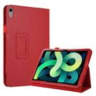 For iPad 10th Gen 10.9 2022 Litchi Texture Leather Smart Tablet Case with Holder(Red) - 1