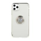 For iPhone 11 Pro Electroplating TPU Protective Case with Ring Holder(Silver) - 1