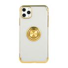 For iPhone 11 Pro Electroplating TPU Protective Case with Ring Holder(Gold) - 1