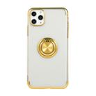 For iPhone 11 Pro Max Electroplating TPU Protective Case with Ring Holder(Gold) - 1