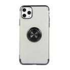 For iPhone 11 Pro Max Electroplating TPU Protective Case with Ring Holder(Black) - 1