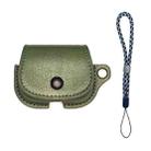 For AirPods 1 / 2 Backpack Style PU Leather Earphone Protective Case with Lanyard(Army Green) - 1