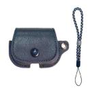 For AirPods 1 / 2 Backpack Style PU Leather Earphone Protective Case with Lanyard(Dark Blue) - 1