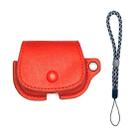 For AirPods Pro Backpack Style PU Leather Earphone Protective Case with Lanyard(Red) - 1