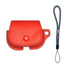 For AirPods 3 Backpack Style PU Leather Earphone Protective Case with Lanyard(Red) - 1