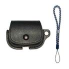 For AirPods Pro 2 Backpack Style PU Leather Earphone Protective Case with Lanyard(Black) - 1