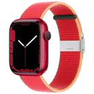 Metal Buckle Nylon Strap For Apple Watch Series 8&7 41mm / SE 2&6&SE&5&4 40mm / 3&2&1 38mm(Strawberry Red) - 1