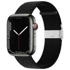 Metal Buckle Nylon Strap For Apple Watch Ultra 49mm / Series 8&7 45mm / SE 2&6&SE&5&4 44mm / 3&2&1 42mm(Black) - 1