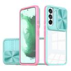 For Samsung Galaxy S22 5G Full Body Sliding Camshield Phone Case(Baby Blue Pink) - 1