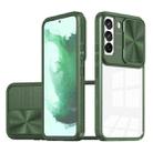 For Samsung Galaxy S22+ 5G Full Body Sliding Camshield Phone Case(Olive Green) - 1