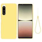 For Sony Xperia 5 IV Solid Color Liquid Silicone Dropproof Full Coverage Protective Case(Yellow) - 1