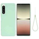 For Sony Xperia 5 IV Solid Color Liquid Silicone Dropproof Full Coverage Protective Case(Green) - 1