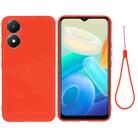 For Vivo Y02S 4G Solid Color Liquid Silicone Dropproof Full Coverage Protective Case(Red) - 1