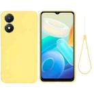 For Vivo Y02S 4G Solid Color Liquid Silicone Dropproof Full Coverage Protective Case(Yellow) - 1