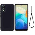 For Vivo Y02S 4G Solid Color Liquid Silicone Dropproof Full Coverage Protective Case(Black) - 1