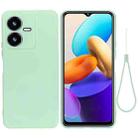 For vivo Y22 / Y22S 4G Solid Color Liquid Silicone Dropproof Full Coverage Protective Case(Green) - 1