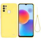 For ZTE A52 Solid Color Liquid Silicone Dropproof Full Coverage Protective Case(Yellow) - 1