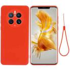 For Huawei Mate 50 Pro Solid Color Liquid Silicone Dropproof Full Coverage Protective Case(Red) - 1