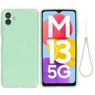 For Samsung Galaxy M13 5G Solid Color Liquid Silicone Dropproof Full Coverage Protective Case(Green) - 1