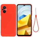 For Xiaomi Poco M5 4G Solid Color Liquid Silicone Dropproof Full Coverage Protective Case(Red) - 1