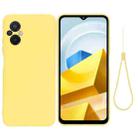 For Xiaomi Poco M5 4G Solid Color Liquid Silicone Dropproof Full Coverage Protective Case(Yellow) - 1