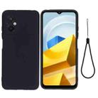 For Xiaomi Poco M5 4G Solid Color Liquid Silicone Dropproof Full Coverage Protective Case(Black) - 1