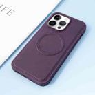 For iPhone 14 Plus Leather MagSafe Magnetic Phone Case(Purple) - 1