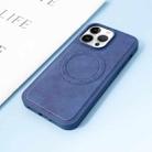 For iPhone 13 Pro Max Leather MagSafe Magnetic Phone Case(Blue) - 1