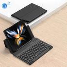 For Samsung Galaxy Z Fold4 GKK Magnetic Folding Bluetooth Keyboard Leather Case(Black) - 1