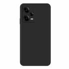 For Xiaomi Redmi Note 12 Pro 5G Global Imitation Liquid Silicone Straight Edge Phone Case(Black) - 1