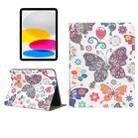 For iPad 10th Gen 10.9 2022 Painted Voltage Pen Slot Tablet Smart Case(Colorful Butterfly) - 1