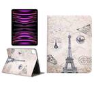 For iPad Pro 11 2022/2021/2020/2018 / Air 10.9 2022/2020 Painted Voltage Pen Slot Tablet Smart Case(Eiffel Tower) - 1