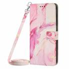 Crossbody Painted Marble Pattern Leather Phone Case For OPPO A57 5G/Realme V23/A77 5G/A57 4G Global/A57E 4G Global/A57S 4G Global/A77 4G Global/OnePlus Nord N20 SE 4G Global(Rose Gold) - 2