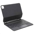 For iPad Air 5 / 4 10.9 inch P10 Bluetooth Keyboard Leather Case with Touch Pad(Black) - 1