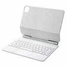 For iPad Air 5 / 4 10.9 inch P10 Bluetooth Keyboard Leather Case with Touch Pad(White) - 1