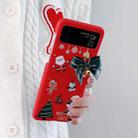 For Samsung Galaxy Z Flip4 5G Skin Feel Christmas Bow Phone Case(Santa Claus) - 1