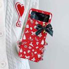 For Samsung Galaxy Z Flip4 5G Skin Feel Christmas Bow Phone Case(Christmas Gifts) - 1