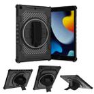 For iPad 10.2 2021 2 in 1 Shockproof Tablet Case with Holder & Hand Strap(Black) - 1