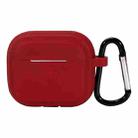 For AirPods Pro 2 Striped Shockproof Earphone Case(Wine Red) - 1