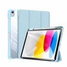 For iPad 10th Gen 10.9 2022 DUX DUCIS TOBY Series Antiskid Leather Smart Tablet Case(Blue) - 1