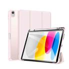For iPad 10th Gen 10.9 2022 DUX DUCIS TOBY Series Antiskid Leather Smart Tablet Case(Pink) - 1