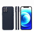 For iPhone 12 Pro Max Carbon Fiber Texture PC Phone Case(Dark Blue) - 1