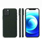 For iPhone 11 Pro Carbon Fiber Texture PC Phone Case(Green) - 1