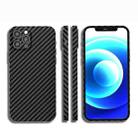 For iPhone 11 Pro Max Carbon Fiber Texture PC Phone Case(Grey Black) - 1